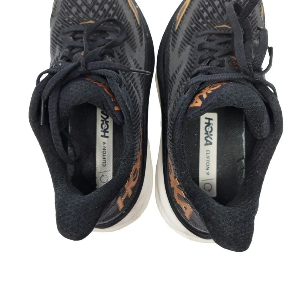 Hoka One One Clifton 9 Women's Running‎ Shoes Sneakers Black Size 7.5 Athletic